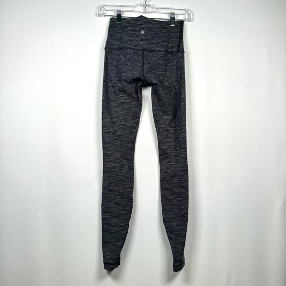 Women's Lululemon Wunder Under High Rise 7/8 Stretch Gray Leggings Sz 4 - Picture 1 of 6